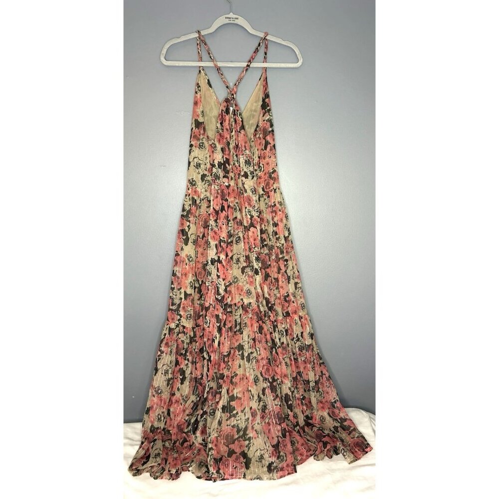 ASTR the Label Eartha Floral Tiered Maxi Dress M Multicolor Taupe Pink Beautiful - Picture 6 of 16